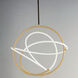 Mobius LED 27 inch Black and Gold Single Pendant Ceiling Light