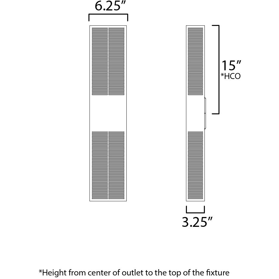 Grate LED 30 inch Black Outdoor Wall Mount