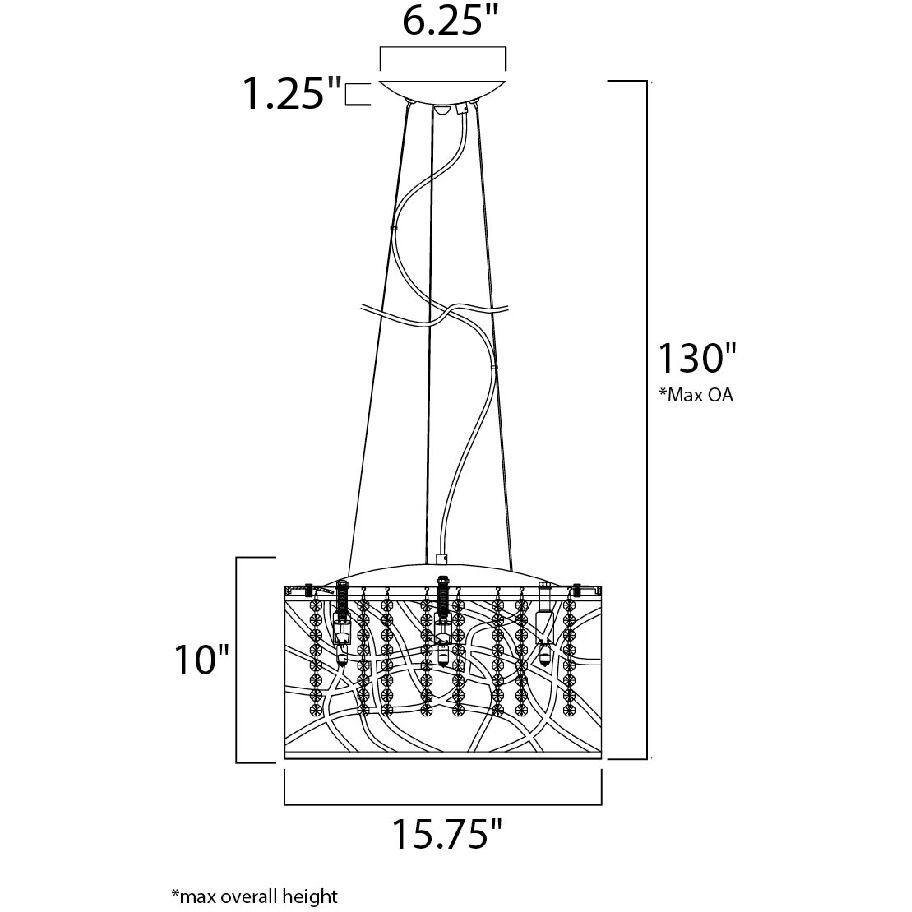 Inca LED 15.75 inch Polished Chrome Multi-Light Pendant Ceiling Light in Clear/White