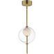 Martini LED 7.75 inch Natural Aged Brass Single Pendant Ceiling Light