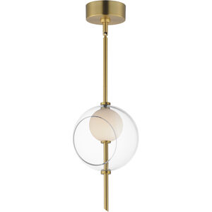 Martini LED 7.75 inch Natural Aged Brass Single Pendant Ceiling Light