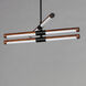 Rollo LED 28 inch Antique Pecan and Black Linear Pendant Ceiling Light