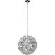 Fiori 12 Light 20 inch Polished Chrome Single Pendant Ceiling Light in Clear Murano