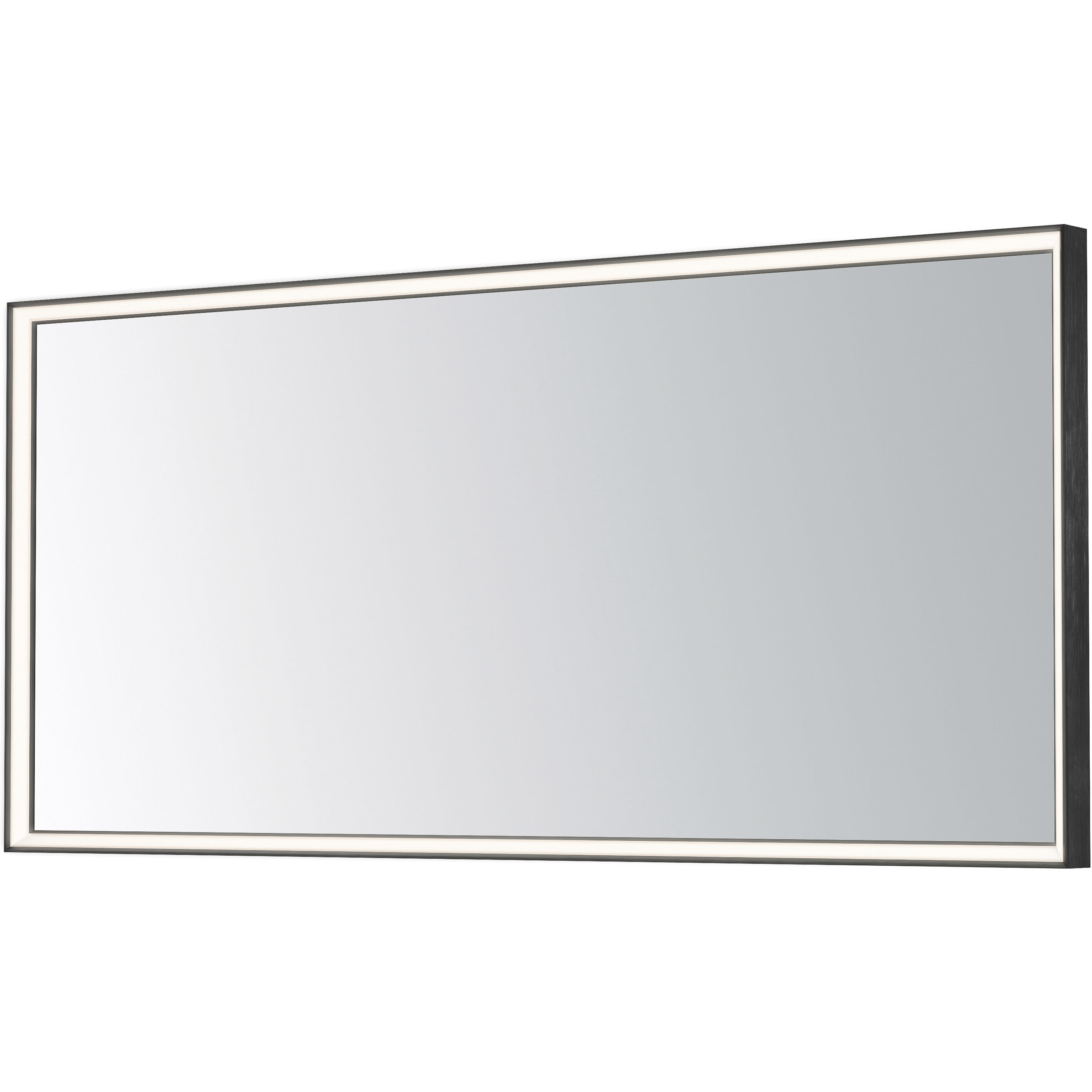 Bevel 60 X 28 inch Brushed Black LED Wall Mirror