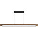 Joist LED 45.25 inch Walnut and Black Linear Pendant Ceiling Light