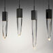 Quartz LED 39.25 inch Black Multi-Light Pendant Ceiling Light