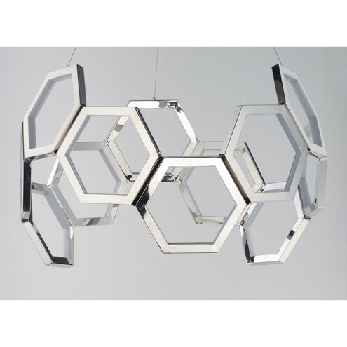Polygon LED 30 inch Polished Chrome Single Pendant Ceiling Light