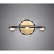 Button LED 11.75 inch Black and Gold Bath Vanity Wall Light