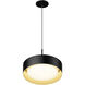Echo Single Pendant Ceiling Light in Black/Gold