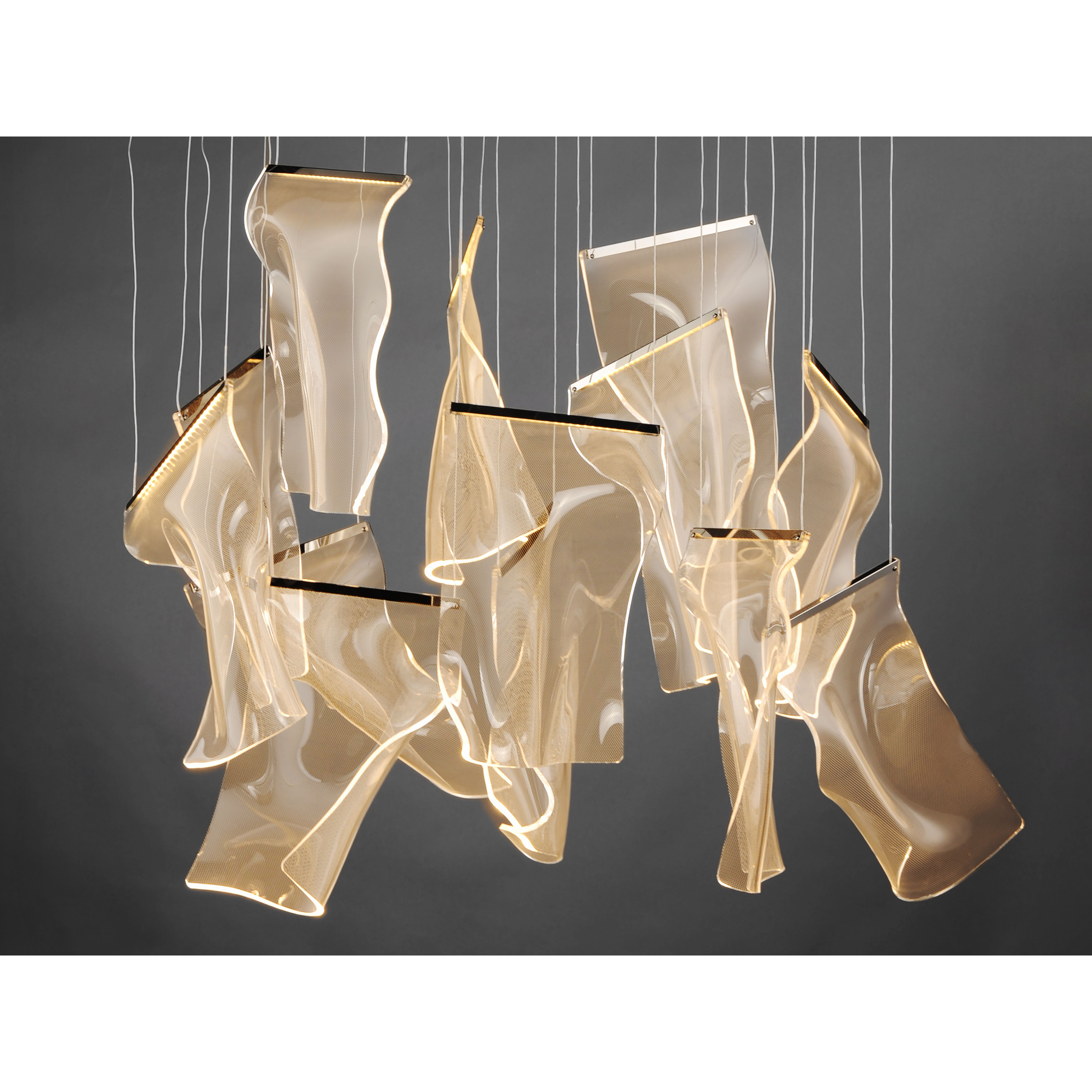 Rinkle LED 23.5 inch Polished Chrome Multi-Light Pendant Ceiling Light