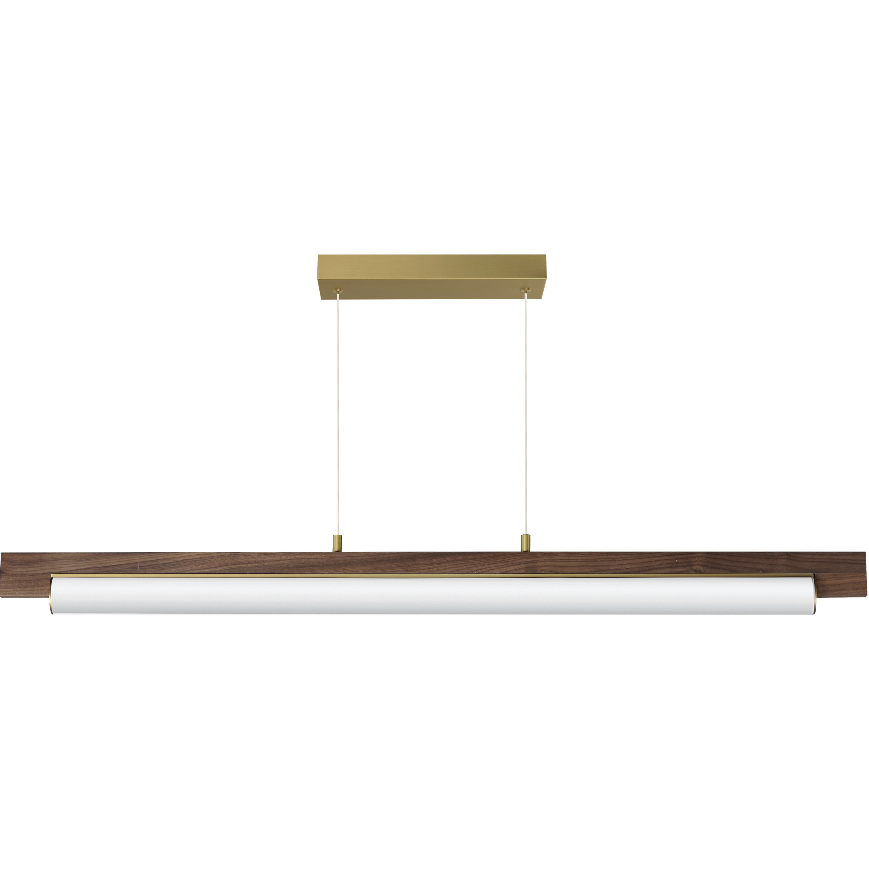 Joist LED 45.25 inch Whit Alabaster and Natural Aged Brass Linear Pendant Ceiling Light