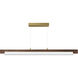 Joist LED 45.25 inch Whit Alabaster and Natural Aged Brass Linear Pendant Ceiling Light