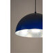 Hemisphere LED 24 inch Gloss Navy/Aluminum Single Pendant Ceiling Light in Gloss Navy and Aluminum