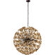 Fiori 28 Light 31.5 inch Bronze Single Pendant Ceiling Light in Amber Murano