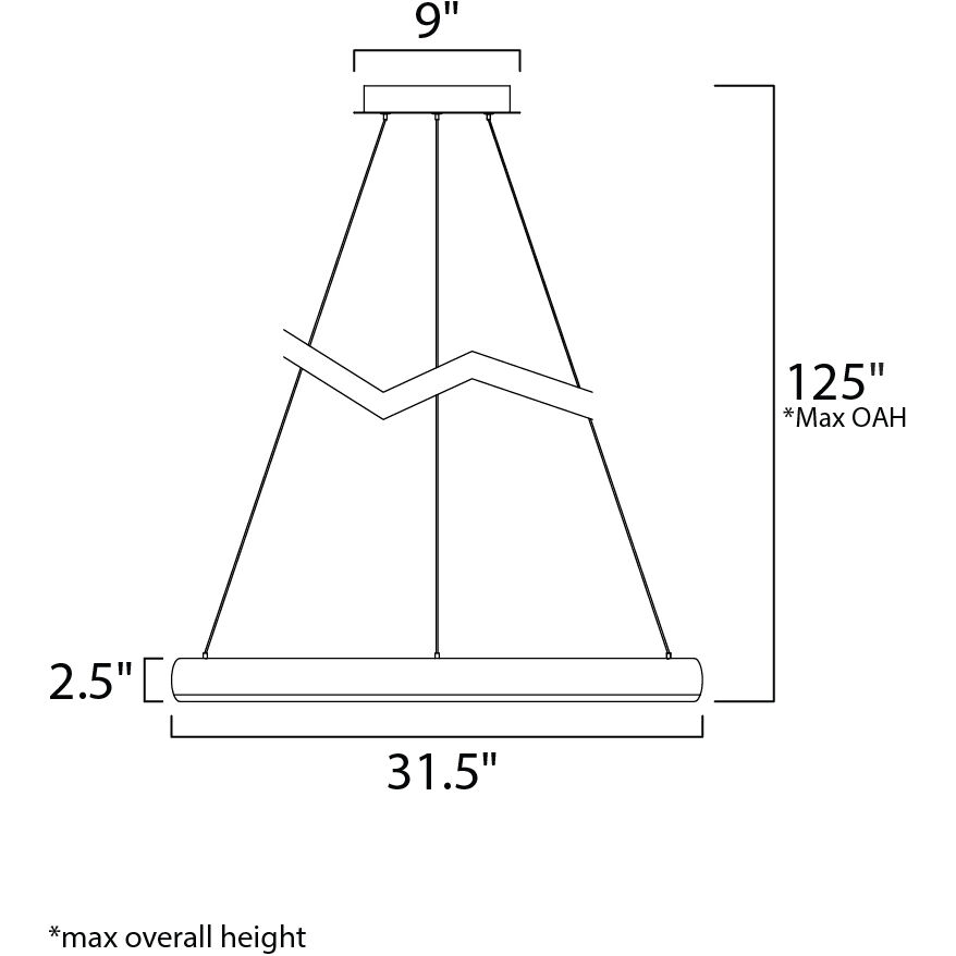 Innertube LED 31.5 inch Satin Nickel Single Pendant Ceiling Light
