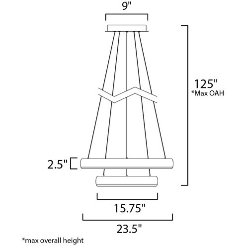 Innertube LED 23.5 inch Satin Nickel Multi-Light Pendant Ceiling Light