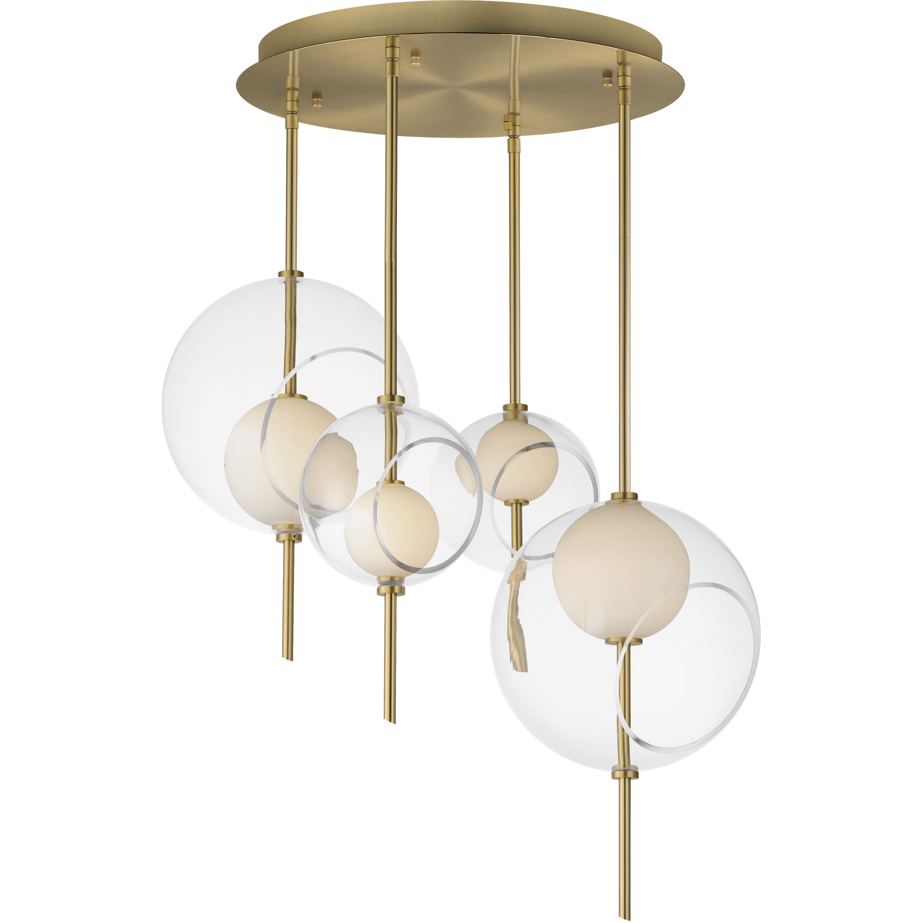 Martini LED 23.75 inch Natural Aged Brass Multi-Light Pendant Ceiling Light