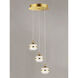 Swank LED 11.75 inch Natural Aged Brass Multi-Light Pendant Ceiling Light