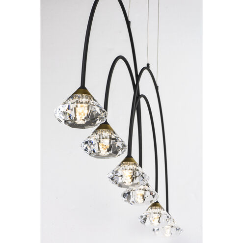 Hope LED 54 inch Black and Metallic Gold Linear Pendant Ceiling Light