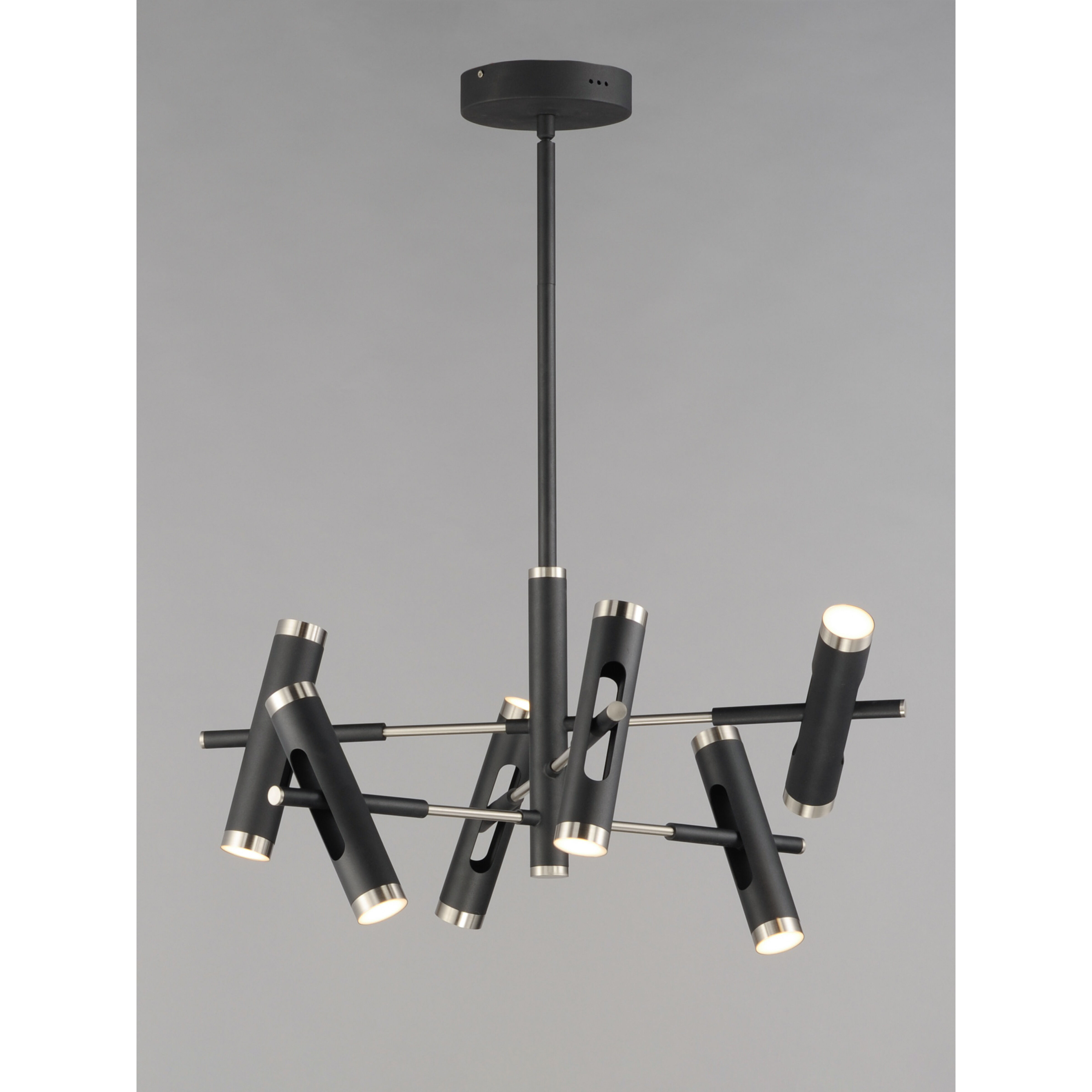 Ambit LED 32.25 inch Black and Satin Nickel Multi-Light Pendant Ceiling Light