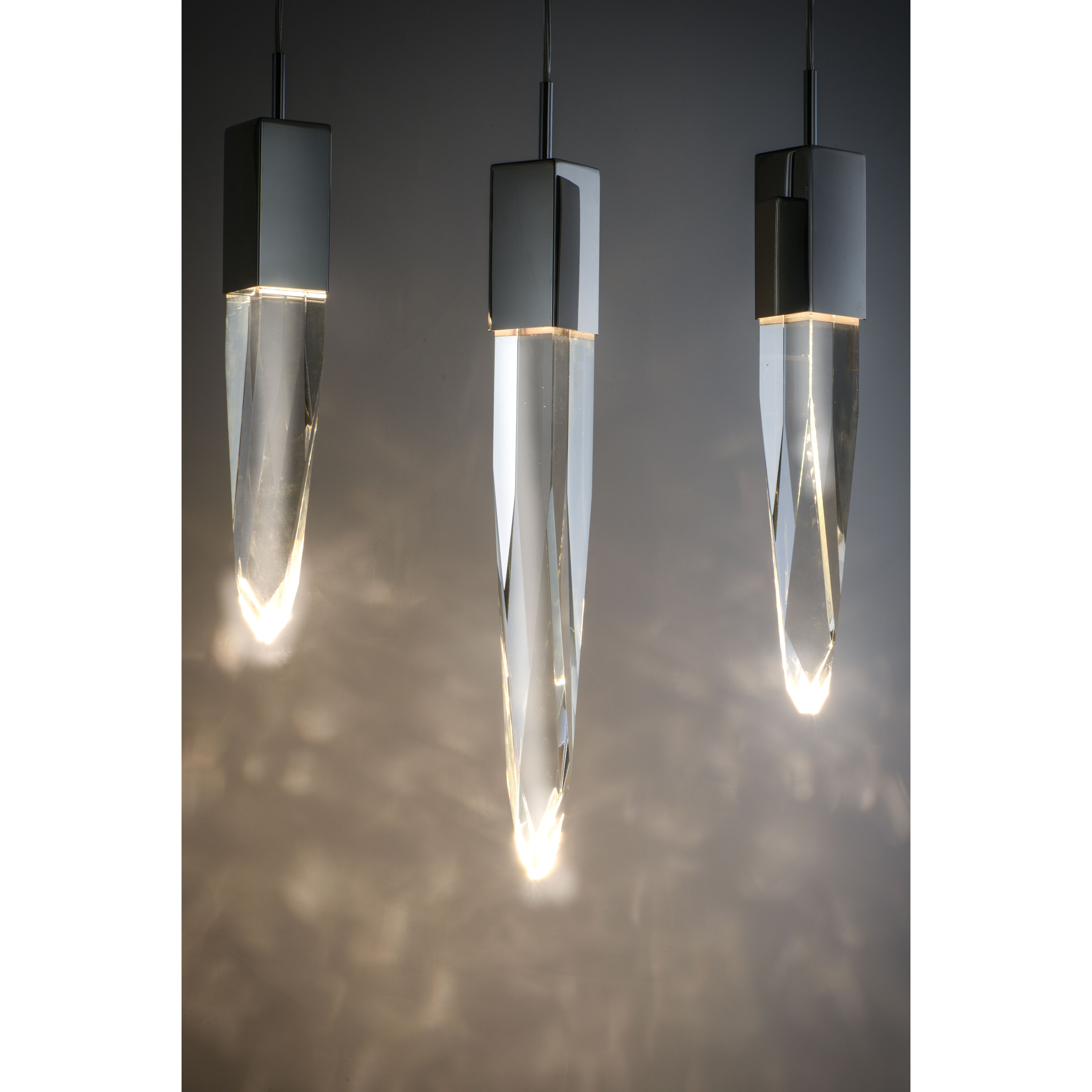 Quartz LED 15.75 inch Polished Chrome Multi-Light Pendant Ceiling Light