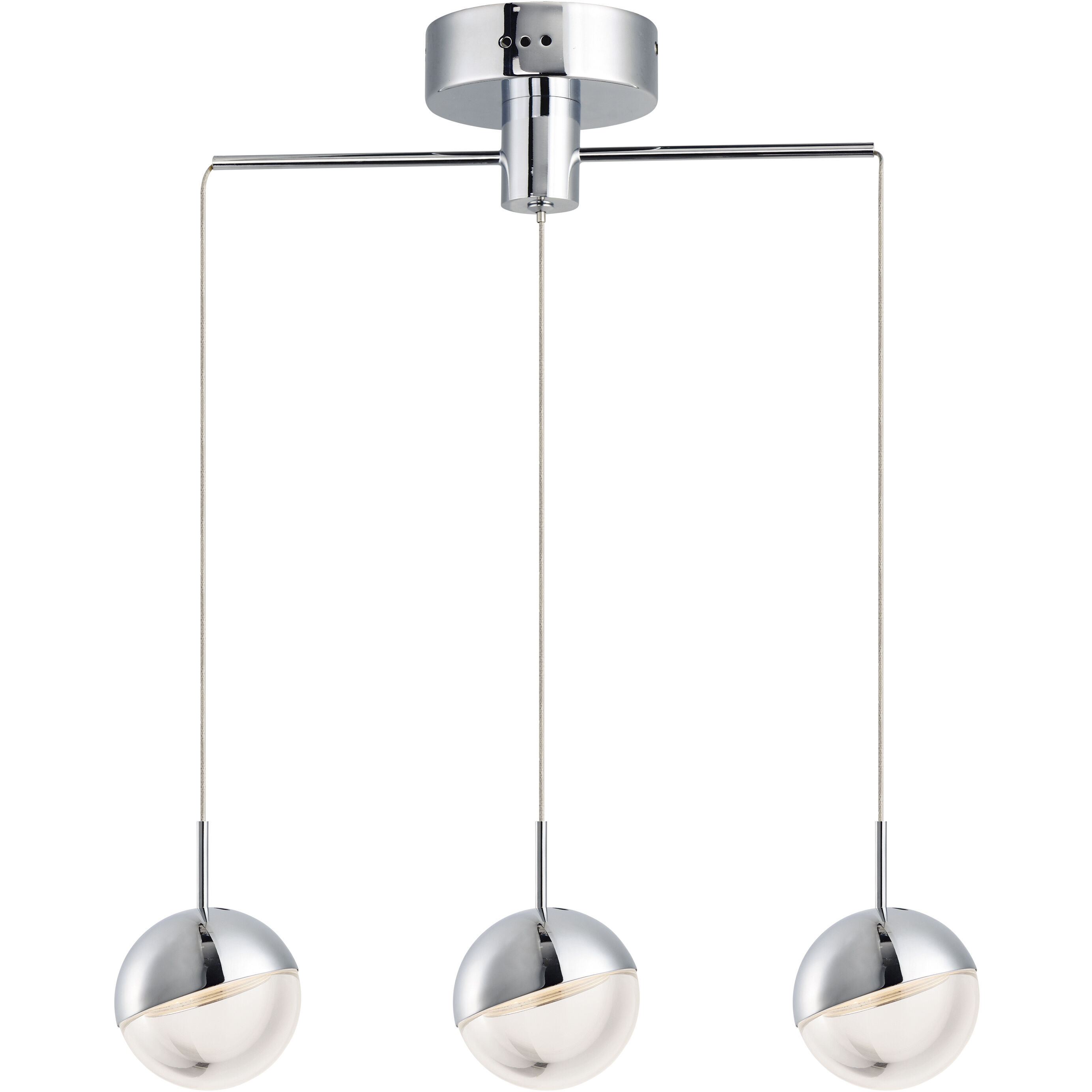 Spot LED 4 inch Polished Chrome Multi Light Pendant Ceiling Light