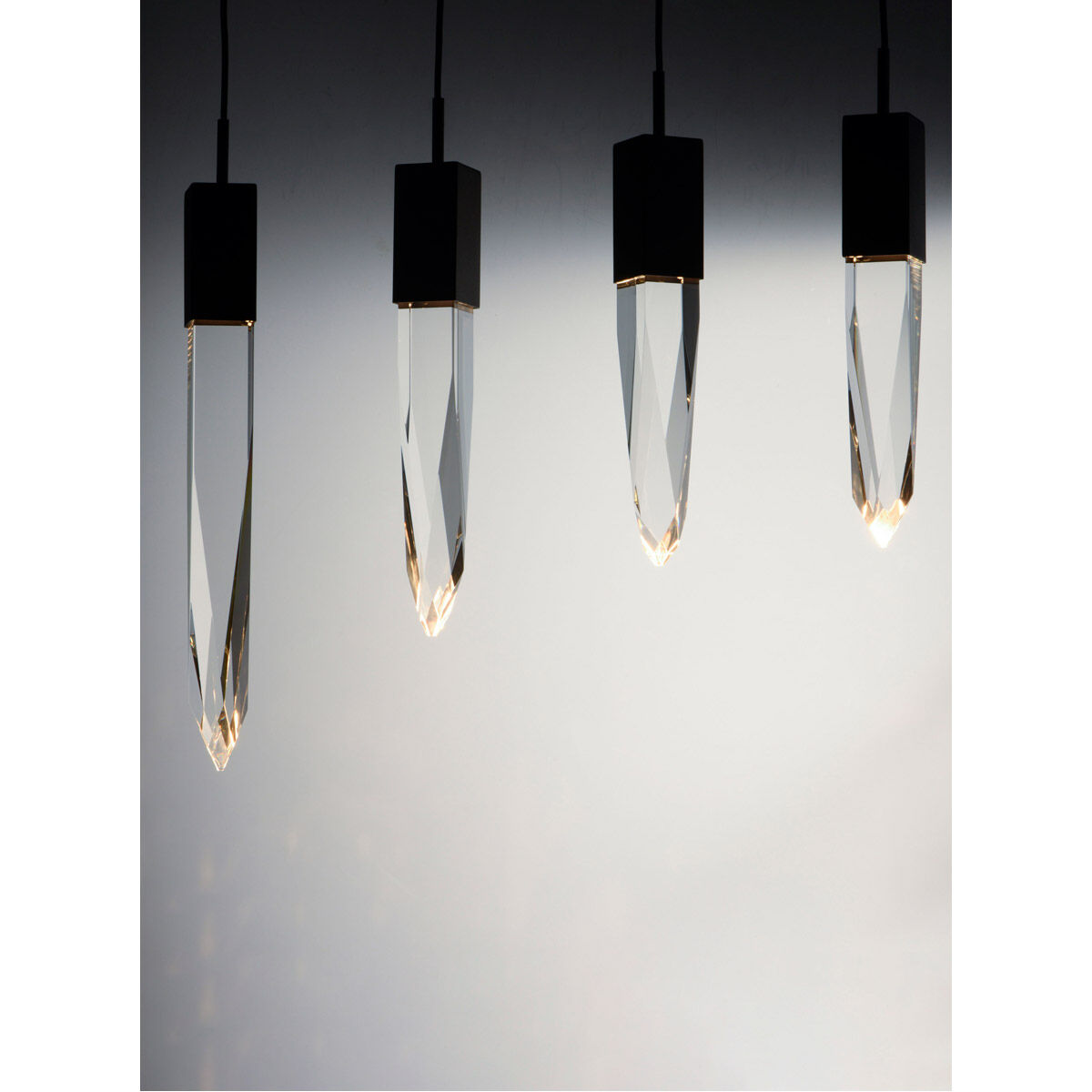 Quartz LED 39.25 inch Black Linear Pendant Ceiling Light