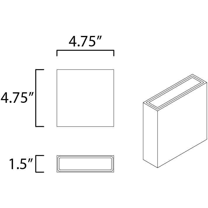 Brik LED 4.75 inch White Outdoor Wall Sconce