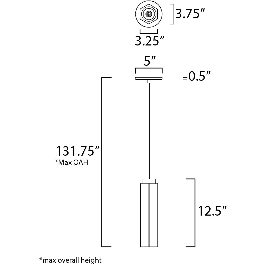 Allen LED 3.25 inch White and Black Single Pendant Ceiling Light