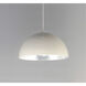 Hemisphere LED 24 inch Gloss White and Aluminum Single Pendant Ceiling Light