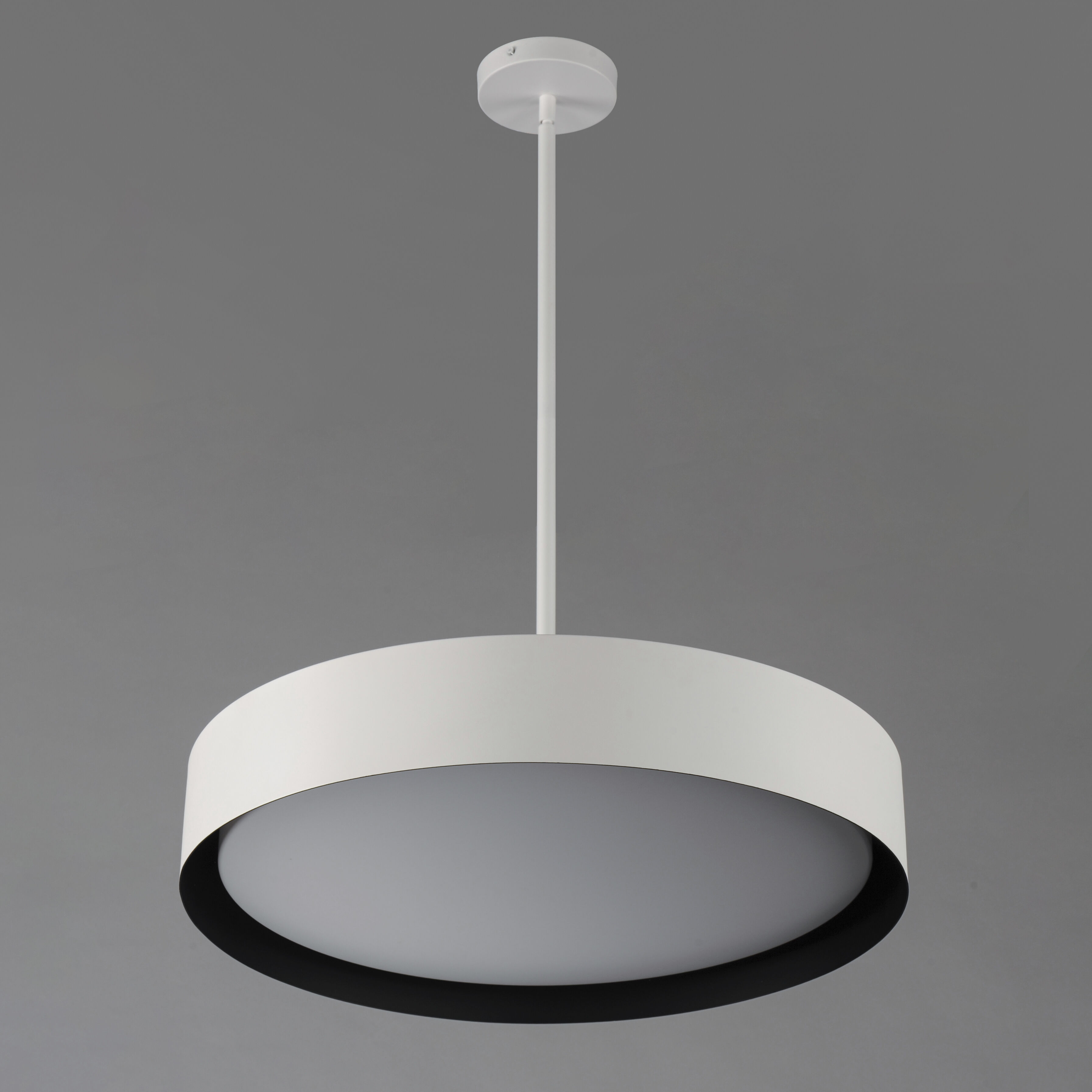 Echo LED 24 inch White and Black Single Pendant Ceiling Light in White/Black