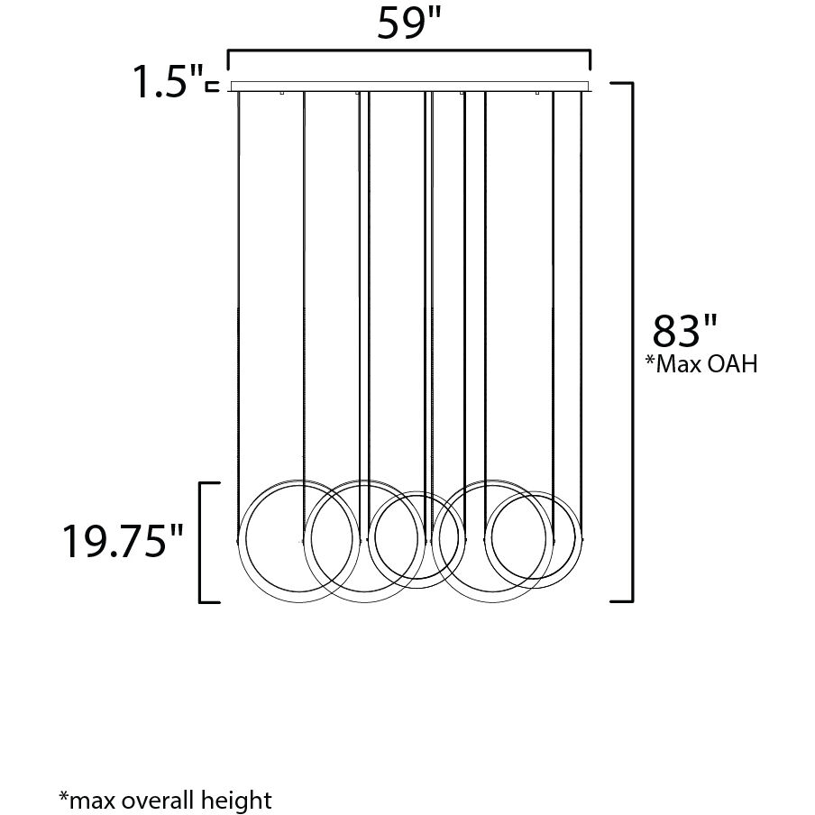 Tether LED 7.75 inch Natural Aged Brass Multi-Light Pendant Ceiling Light