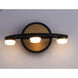 Button LED 11.75 inch Black and Gold Bath Vanity Wall Light