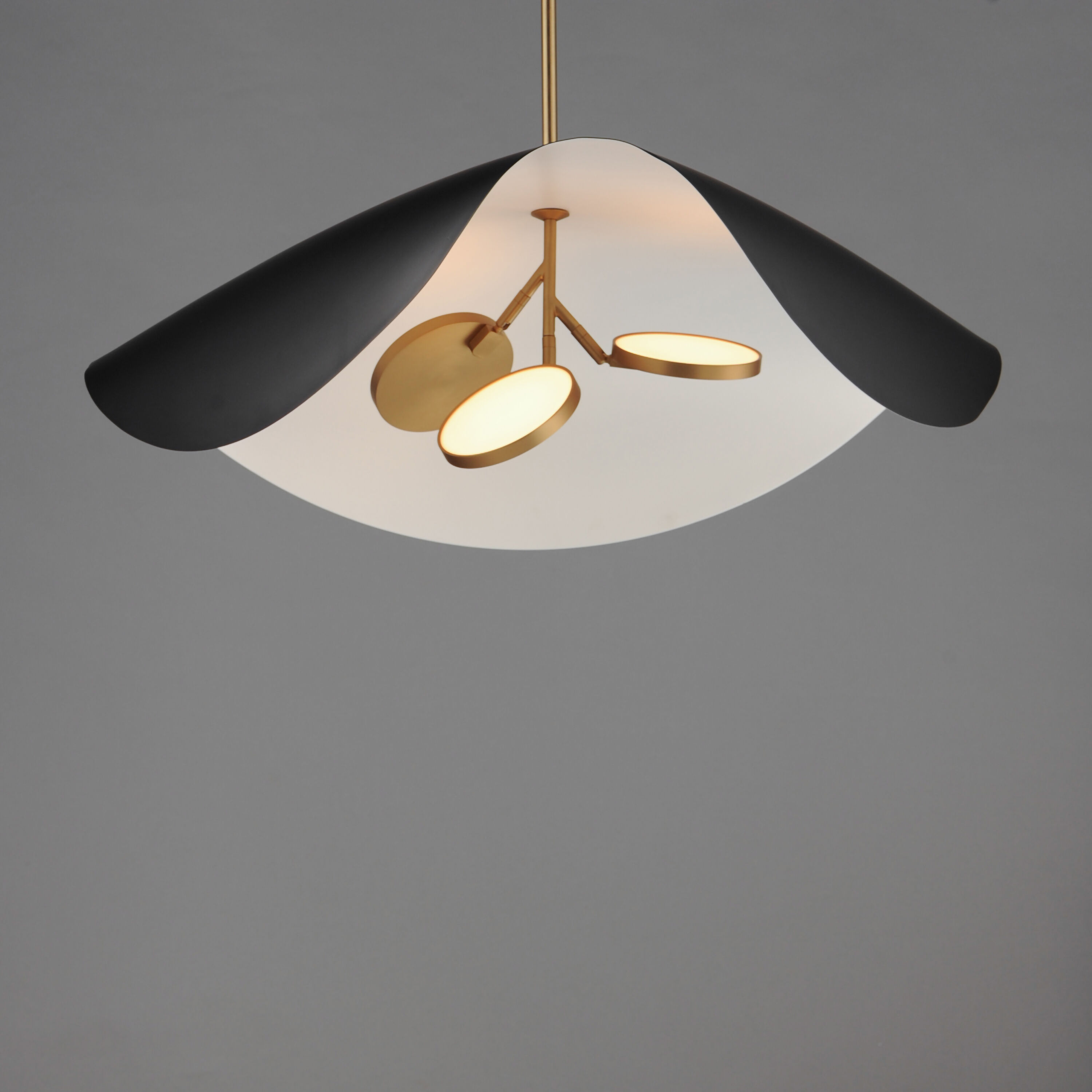 Carmen LED 32 inch Black and Gold Single Pendant Ceiling Light in Black/Gold