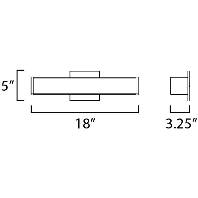 Baritone LED 18 inch Satin Nickel Bath Vanity Light Wall Light