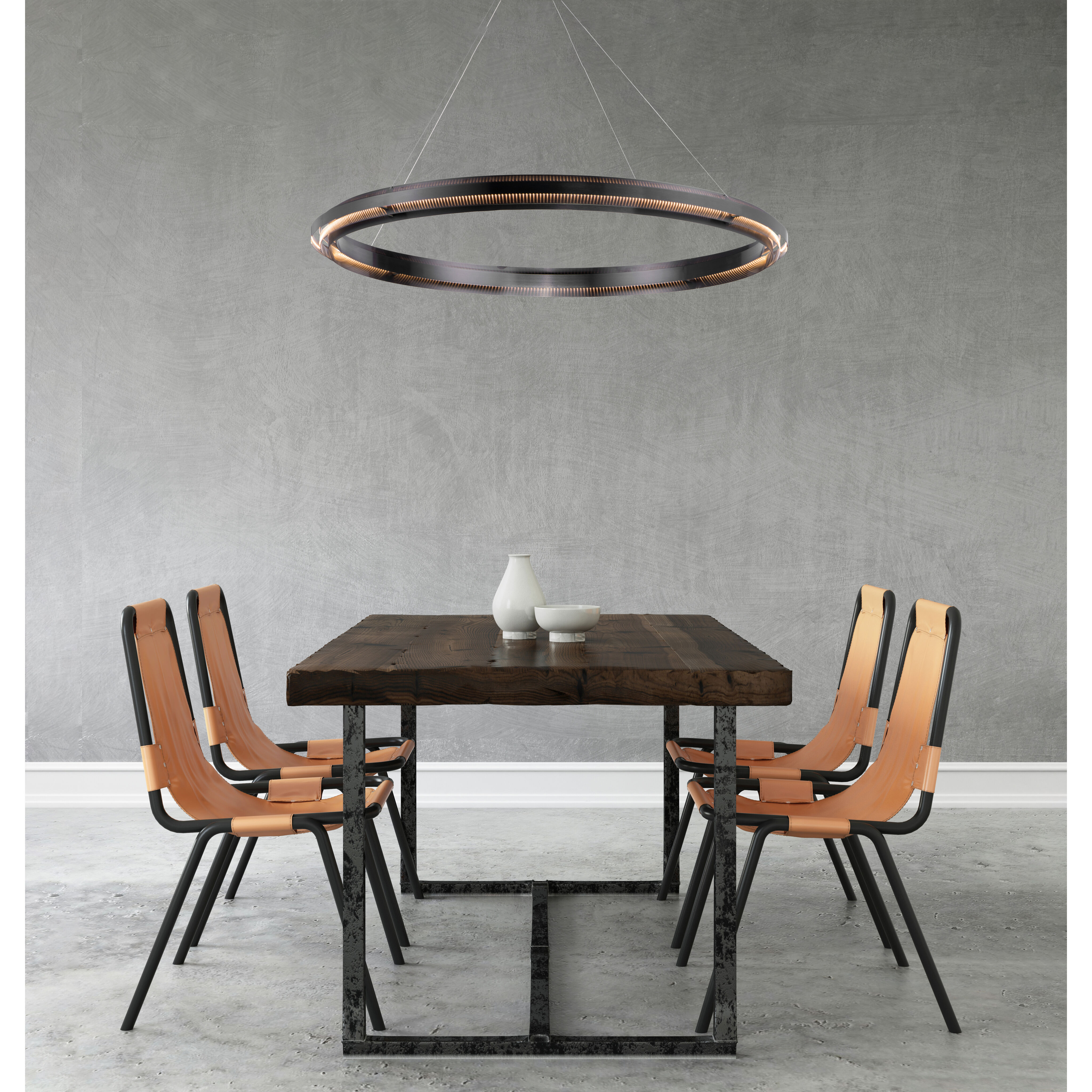 Echo LED 39.5 inch Brushed Gunmetal Suspension Pendant Ceiling Light
