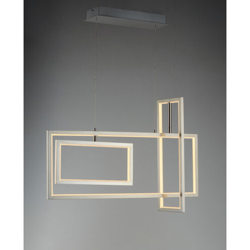 Link LED 31.5 inch Satin Nickel Linear Pendant Ceiling Light