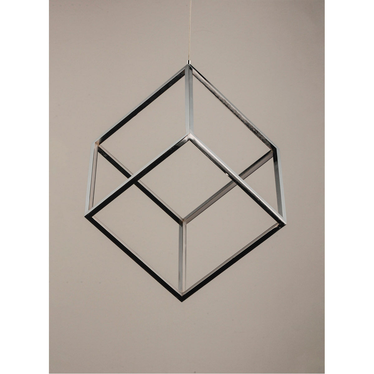 4 Square LED 20.5 inch Polished Chrome Single Pendant Ceiling Light