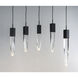 Quartz LED 39.25 inch Black Linear Pendant Ceiling Light