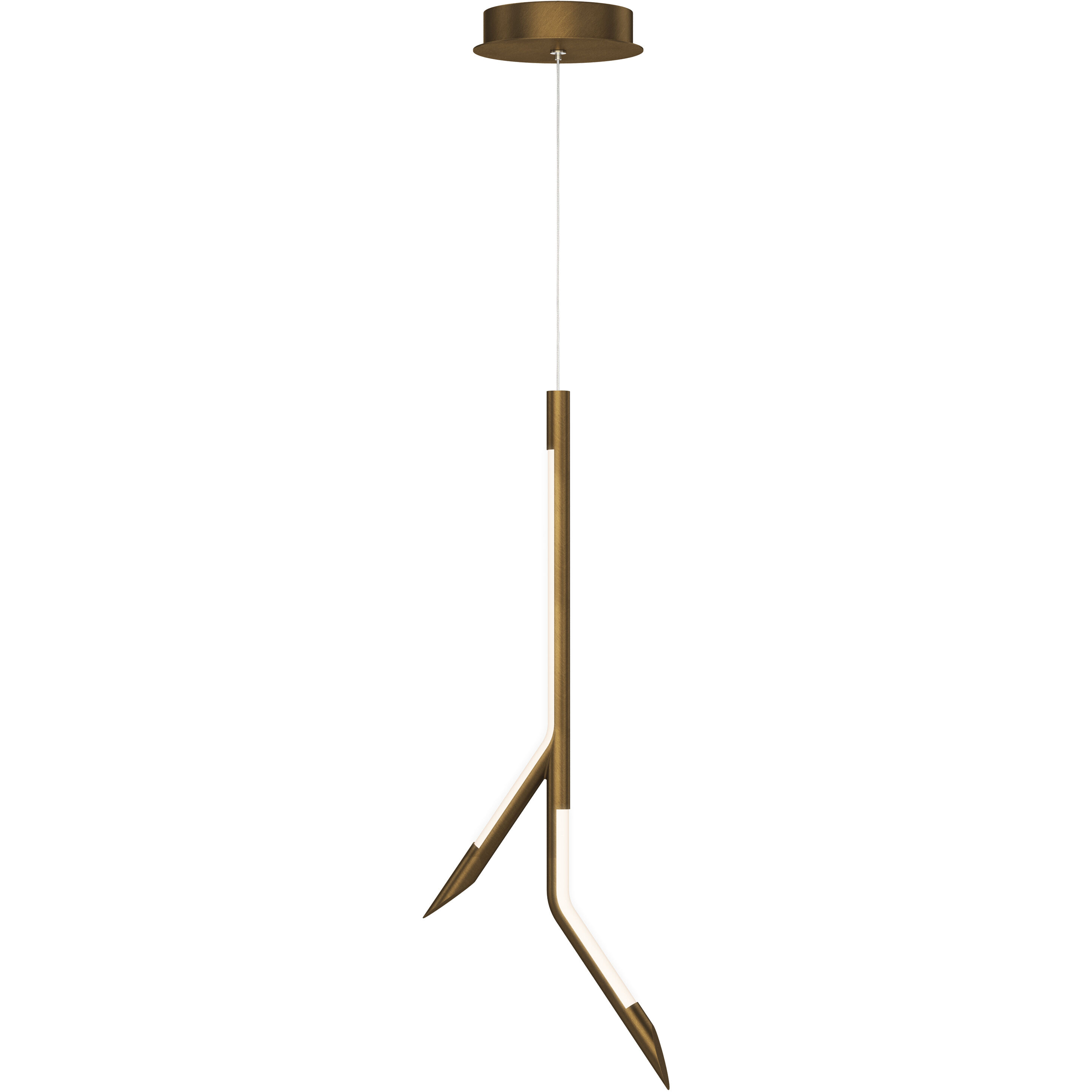 Scion LED 0.75 inch Weathered Brass Single Pendant Ceiling Light