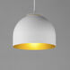 Foster LED 9.75 inch White and Gold Mini Pendant Ceiling Light in White/Gold