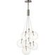Burst LED 19.75 inch Satin Nickel Multi-Light Pendant Ceiling Light in Clear
