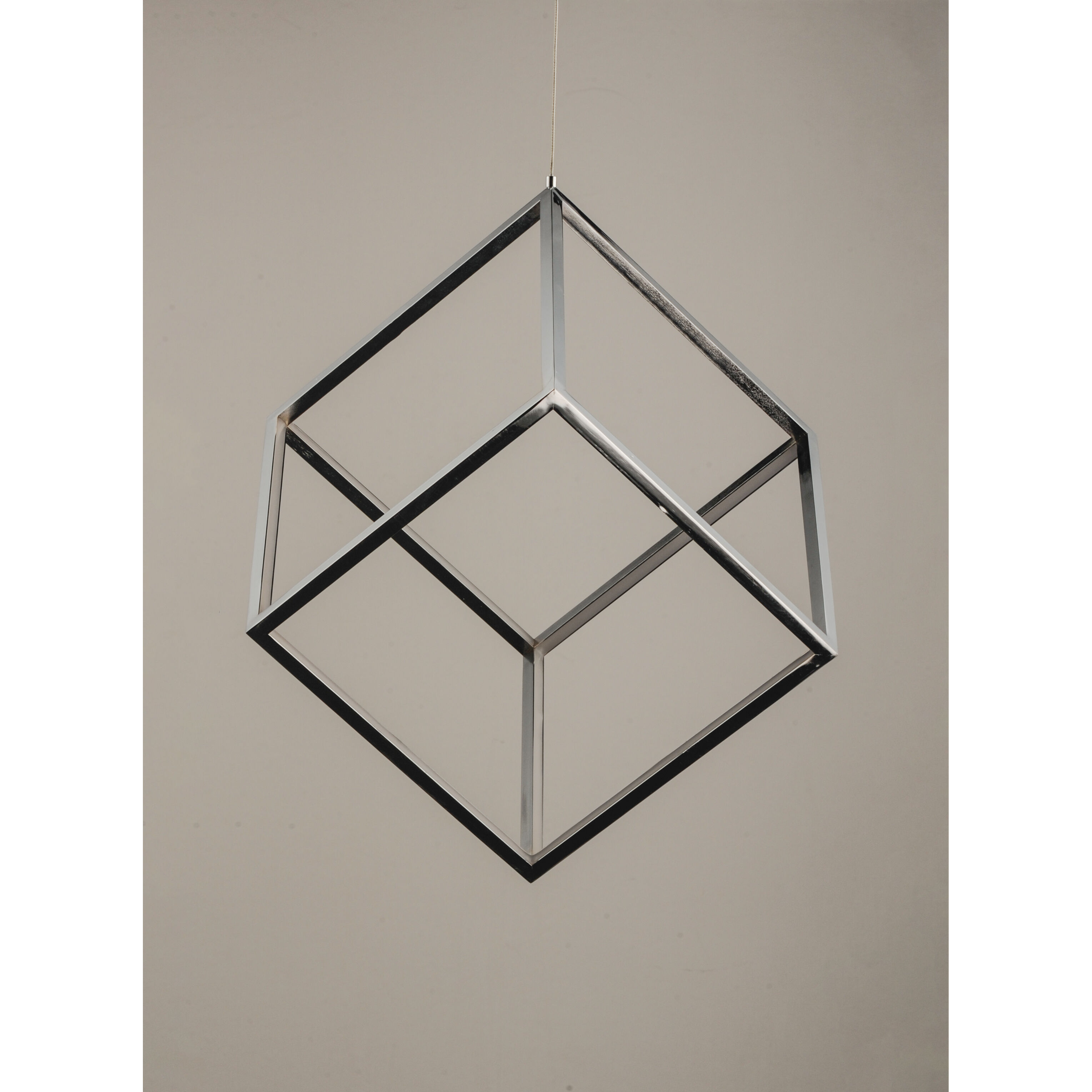4 Square LED 20.5 inch Polished Chrome Single Pendant Ceiling Light