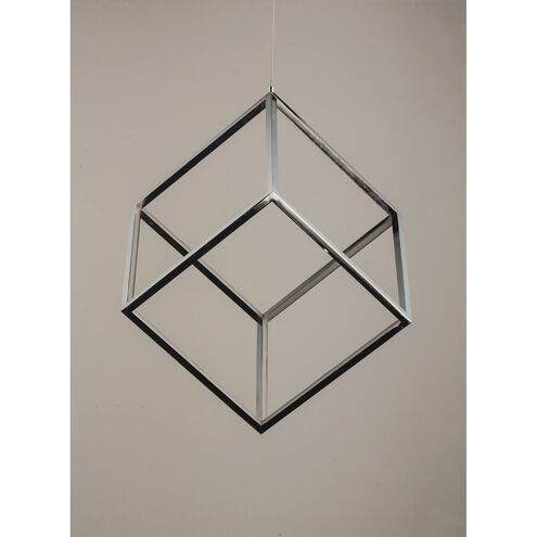 4 Square LED 20.5 inch Polished Chrome Single Pendant Ceiling Light