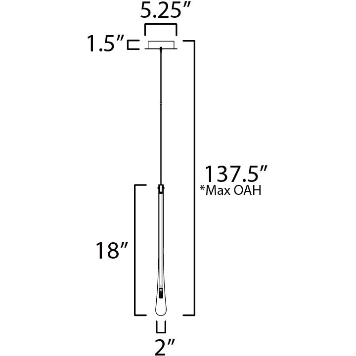 Stillo LED 2 inch Black Mini Pendant Ceiling Light