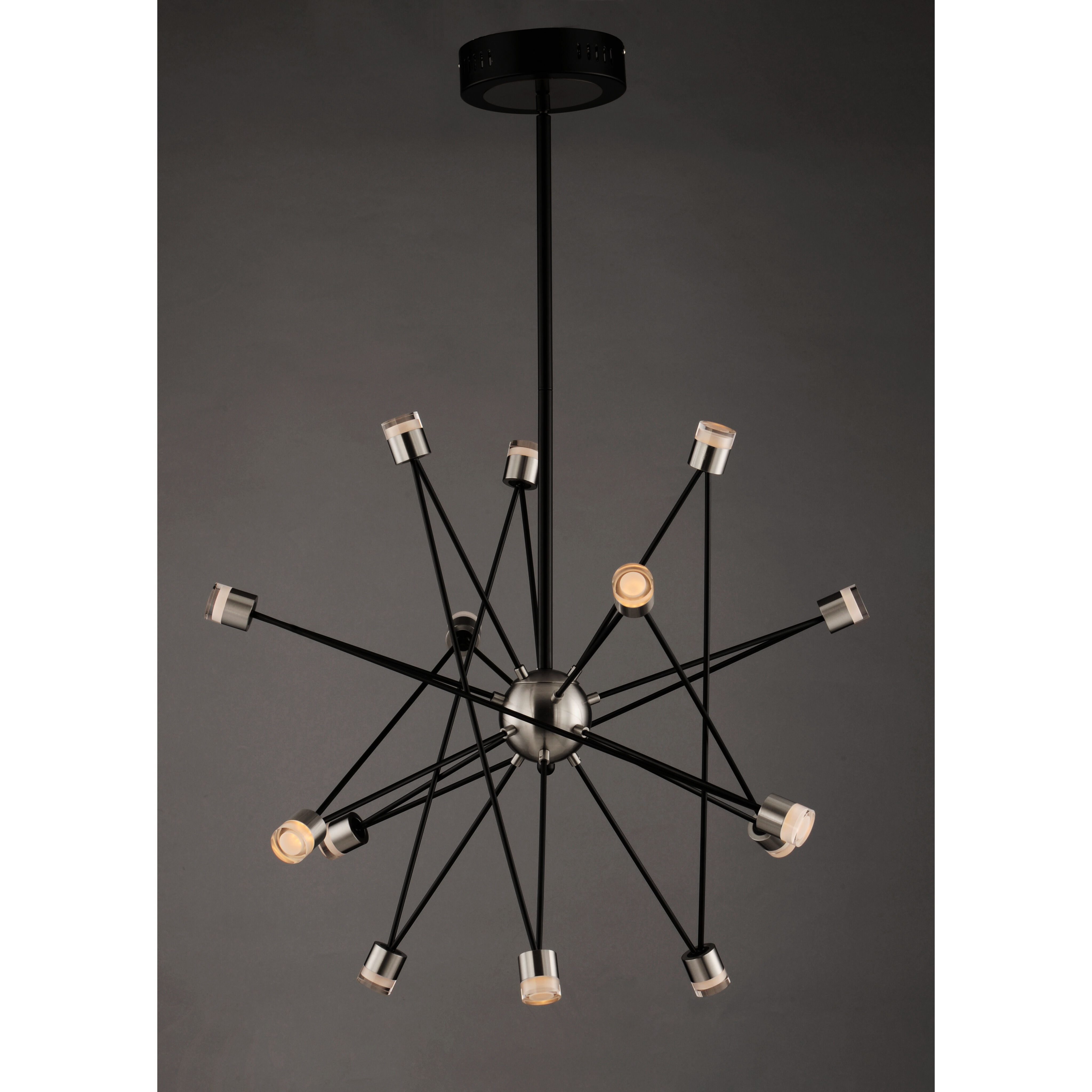 Phaeton LED 30 inch Black and Brushed Aluminum Multi-Light Pendant Ceiling Light