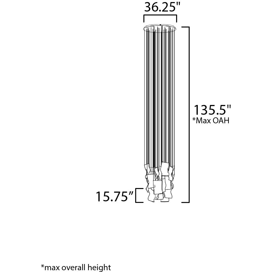 Rinkle LED 36.25 inch Polished Chrome Multi-Light Pendant Ceiling Light