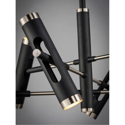 Ambit LED 32.25 inch Black and Satin Nickel Multi-Light Pendant Ceiling Light