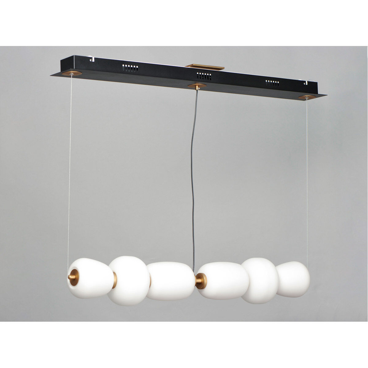 Soji LED 39.5 inch Black and Gold Linear Pendant Ceiling Light