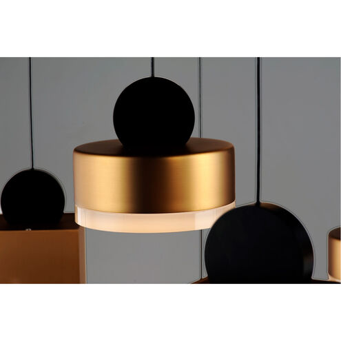 Nob LED 26.5 inch Black and Gold Multi-Light Pendant Ceiling Light